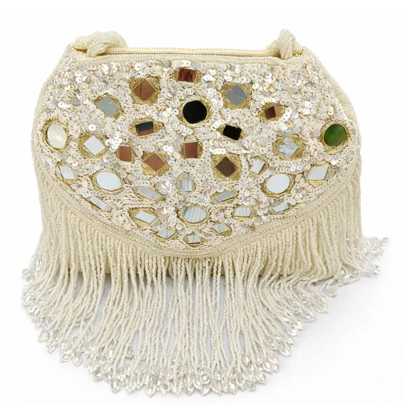 Handcrafted Mirror Fringe Potli Bag