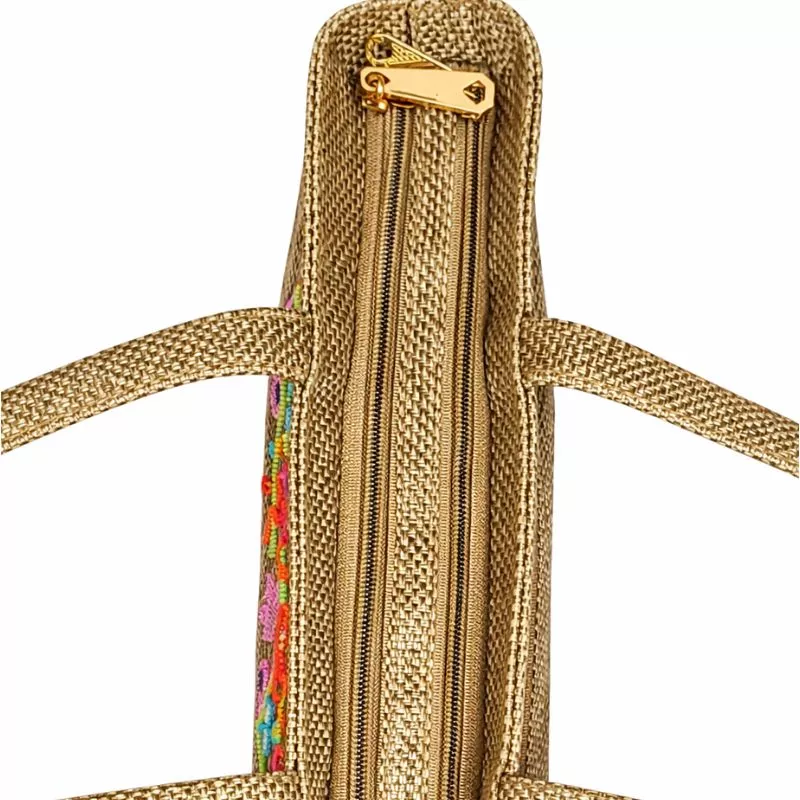 Handcrafted Embroidered Jute Tote Bag - Image 4