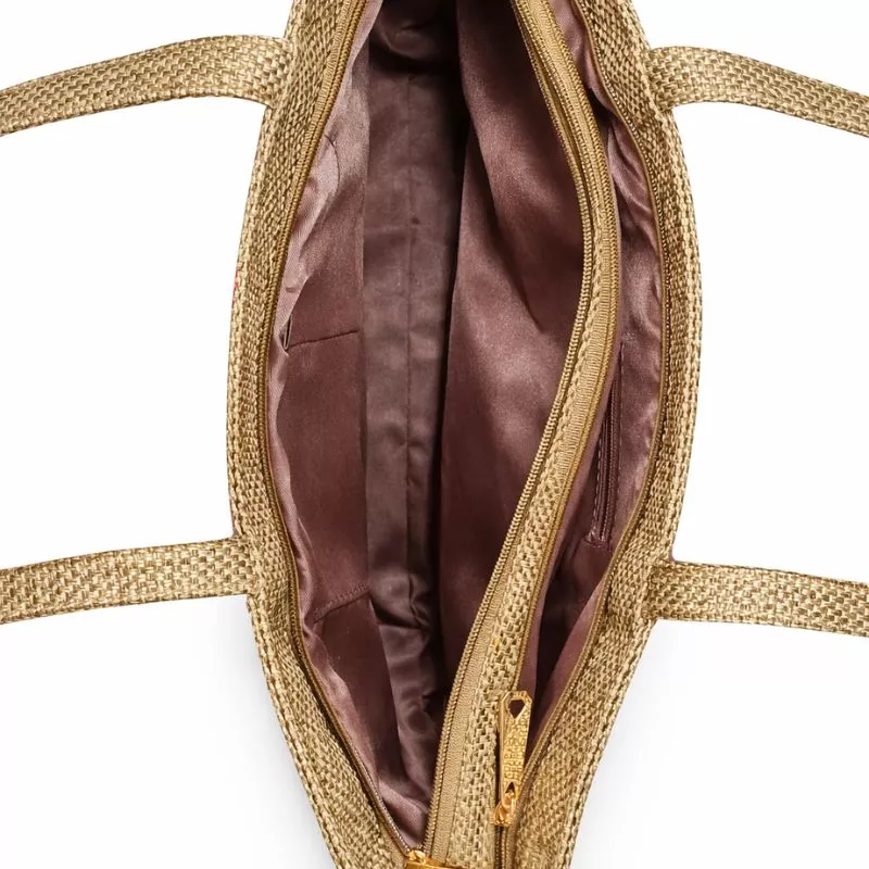 Handcrafted Embroidered Jute Tote Bag - Image 7