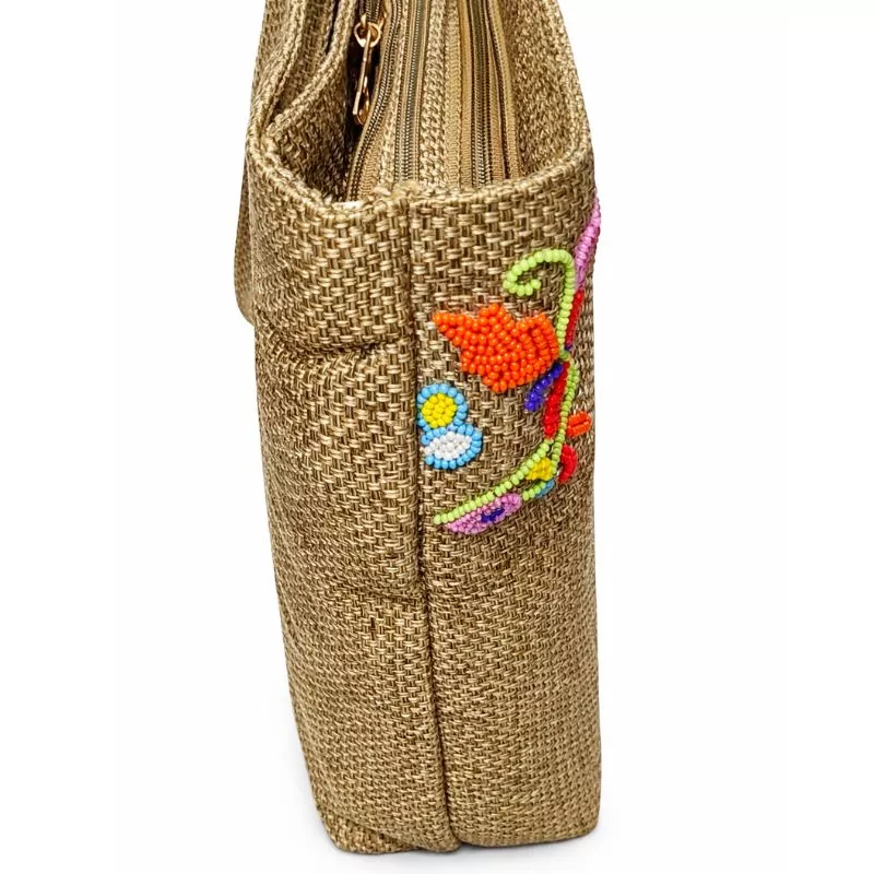 Handcrafted Embroidered Jute Tote Bag - Image 9